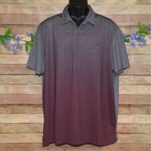Izod Ombre Dot Print Golf Polo Shirt Men's Size XL Rare Pattern Stretch Material
